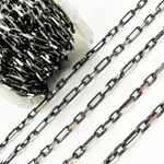 Load image into Gallery viewer, Z103SB. Black Rhodium Sterling Silver Diamond Cut Long &amp; Short Chain
