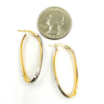 Load image into Gallery viewer, GER98. 14K Gold Twisted Two Tone Hoop Earrings
