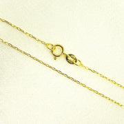 14K Solid Yellow Gold Diamond Cut Paperclip Link Chain