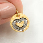 Load image into Gallery viewer, DC576. Diamond Sterling Silver Round Heart Charm
