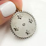 Load image into Gallery viewer, DP784. Diamond Sterling Silver Round Star Pendant
