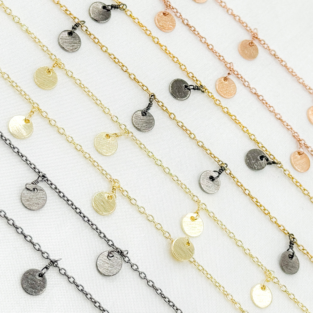 302D. Disc Shape 6mm Dangle Wire Chain