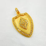 Load image into Gallery viewer, DP250. Diamond &amp; Sterling Silver Shield Shape Pendant
