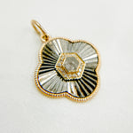 Load image into Gallery viewer, 14k Solid Gold and Sterling Silver Diamond Flower Charm. KSG62
