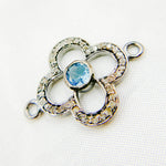 Load image into Gallery viewer, DC911. Diamond Sterling Silver Flower Connector with Gemstone
