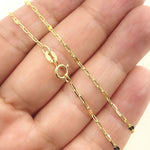 Load image into Gallery viewer, 040FL83T5. 14K Solid Gold Diamond Cut Paperclip Mirror Marina Link Chain
