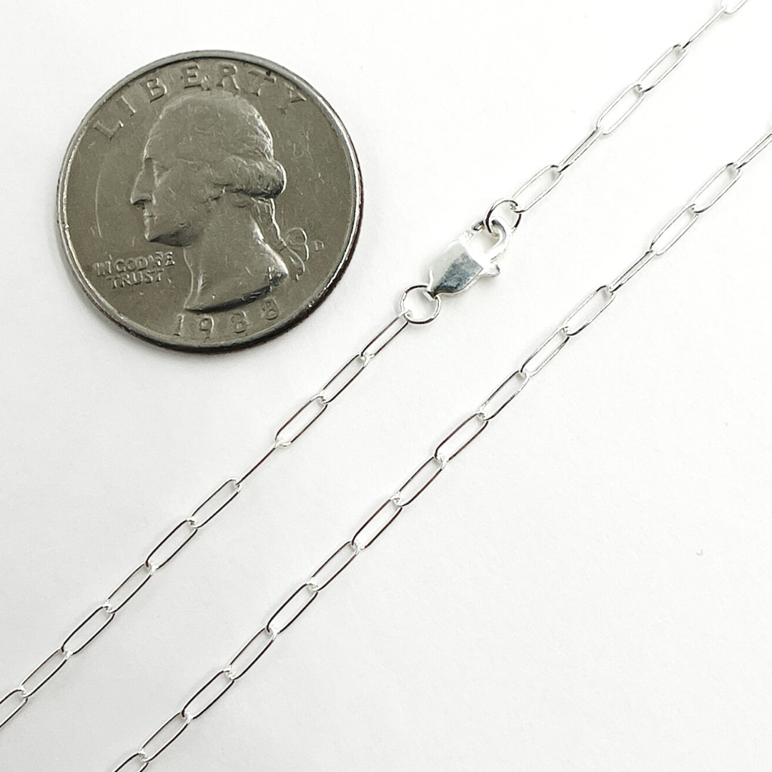 1606SSNecklace. Sterling Silver Paperclip Finished Necklace