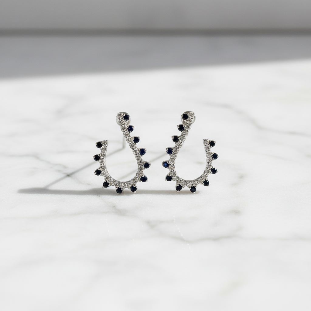 ER417883. 14k Solid Gold Diamond and Gemstone Fancy Earrings