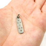 Load image into Gallery viewer, DC041. Diamond Sterling Silver Rectangle Pendant
