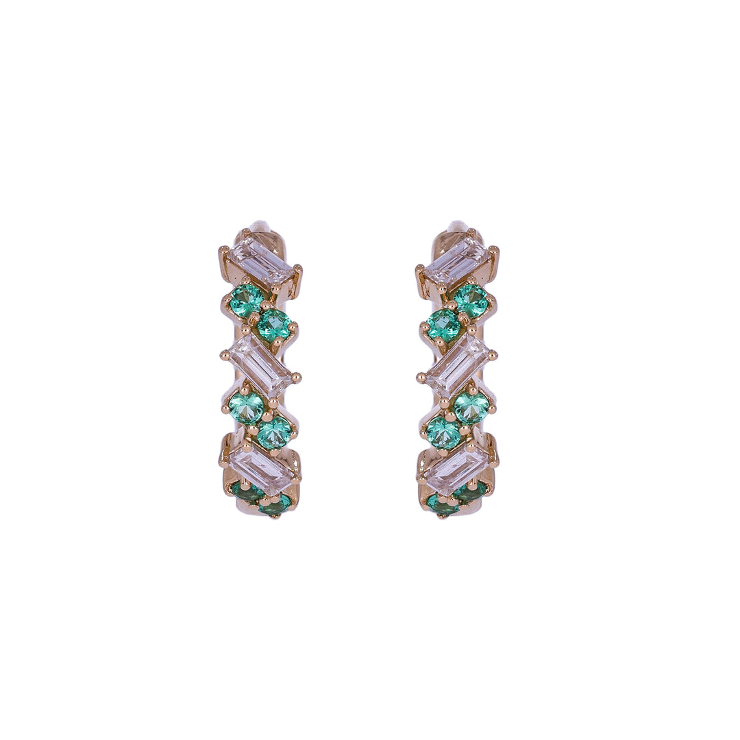 EHF57672. 18K Solid Gold Diamond & Gemstone Earrings