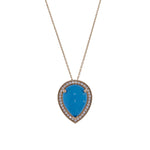 Load image into Gallery viewer, CP96889TQ15X11. 18K Solid Gold Diamond and Turquoise Pendant