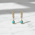Load image into Gallery viewer, ER414895. 14k Solid Gold Diamond and Gemstone Fancy Dangle Earrings