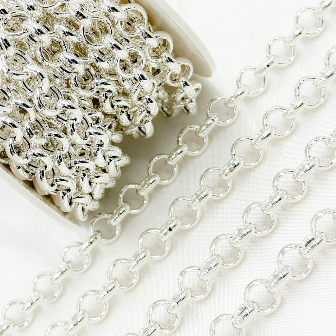 V48SS. Sterling Silver Rolo Link Chain