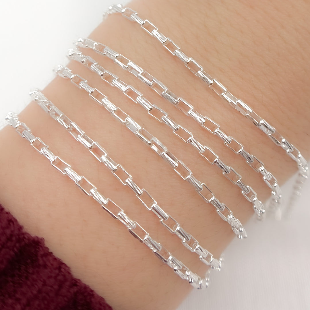 Y130DCSS. Sterling Silver Diamond Cut Box Chain
