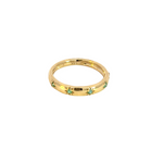 Load image into Gallery viewer, 14K Solid Gold Emerald Stars Band Ring. RAZ01551EM
