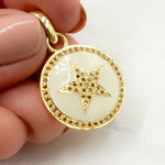 Load image into Gallery viewer, DP456A. Diamond Sterling Silver Round Enamel Pendant
