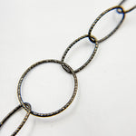 Load image into Gallery viewer, Y32BR. Black Rhodium Sterling Silver Diamond Cut Round and Oval Link Chain
