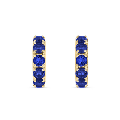 CMZ00096N. 14K Solid Gold Natural Gemstone Round Ring Slider