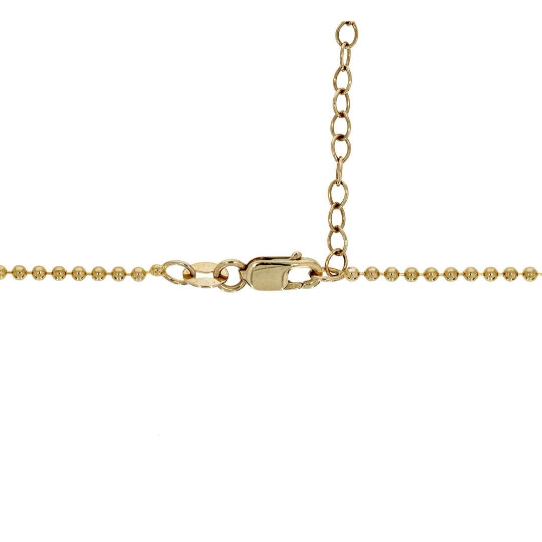 NFE72365. 14K Solid Gold Round Gemstone and Diamond Fancy Necklace