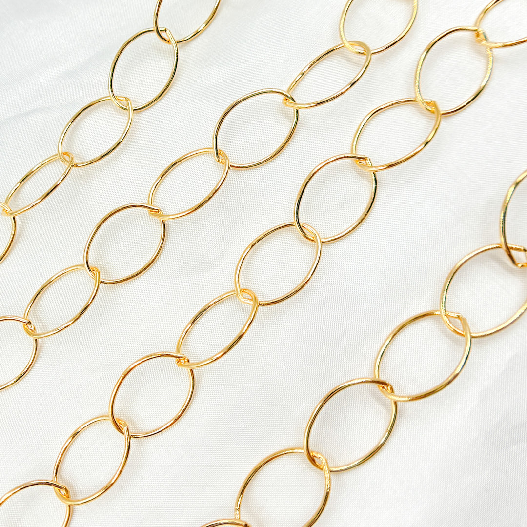 14k Gold Filled Smooth Oval Link Chain. 674