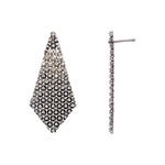 Load image into Gallery viewer, EFP54086. 14K Solid White Gold  Mesh Earrings with Diamonds