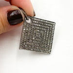 Load image into Gallery viewer, DP232. Diamond &amp; Sterling Silver Square Shape Pendant
