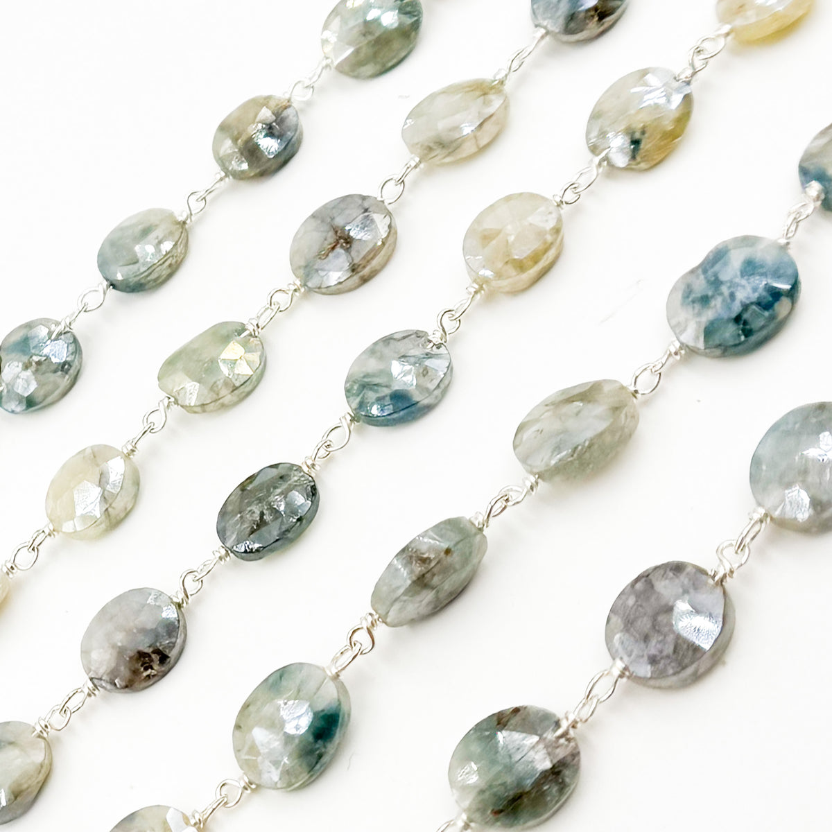 SIL19. Silverite Oval Shape Sterling Silver Wire Chain