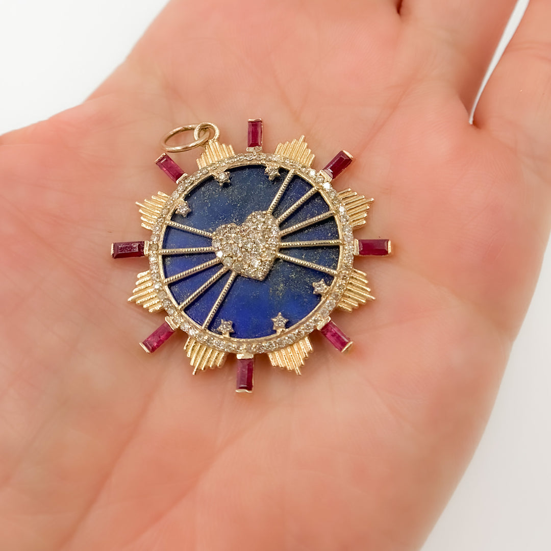 BUy Now  Solid Gold Round Heart Pendant