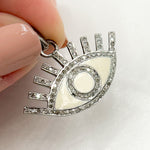 Load image into Gallery viewer, DP567A. Diamond Sterling Silver Eye Enamel Pendant
