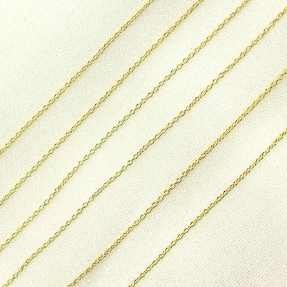 14K Solid Gold Cable Chains