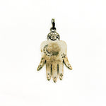 Load image into Gallery viewer, DP329. Diamond &amp; Sterling Silver Moon &amp; Star Hamsa Pendant
