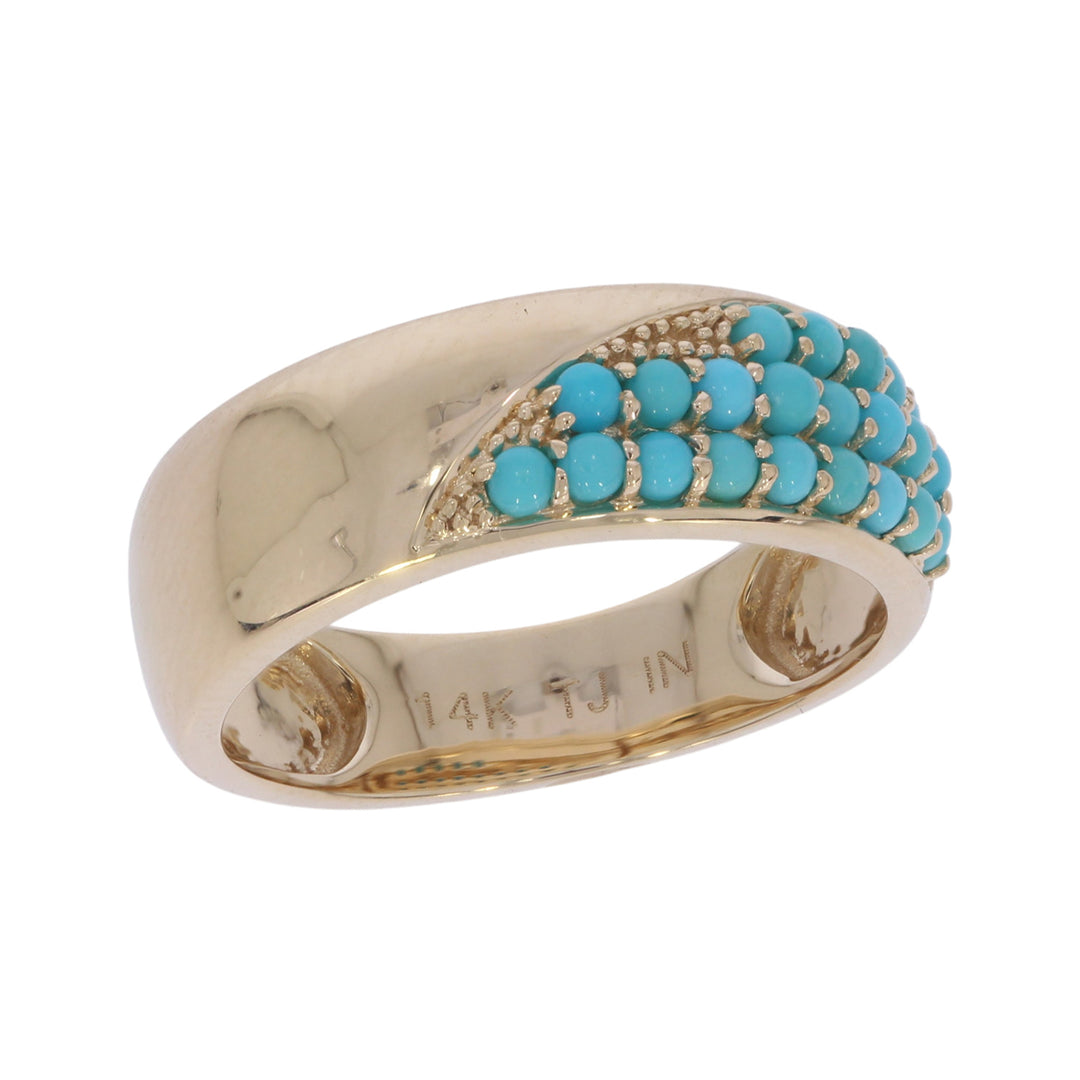 RAZ02826TQ. 14k Solid Gold Turquoise Fancy Ring