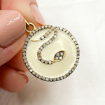 Load image into Gallery viewer, DP756A. Diamond Sterling Silver Round Snake Enamel Pendant
