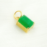 Load image into Gallery viewer, 14K Gold Emerald Rectangle Charm.  GDP475
