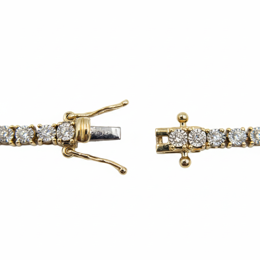 NFP71363. 14K Solid Gold Diamond Tennis Necklace
