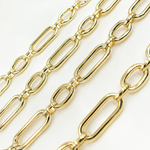 Load image into Gallery viewer, Gold Plated 925 Sterling Silver Smooth Long &amp; Short Links Chains