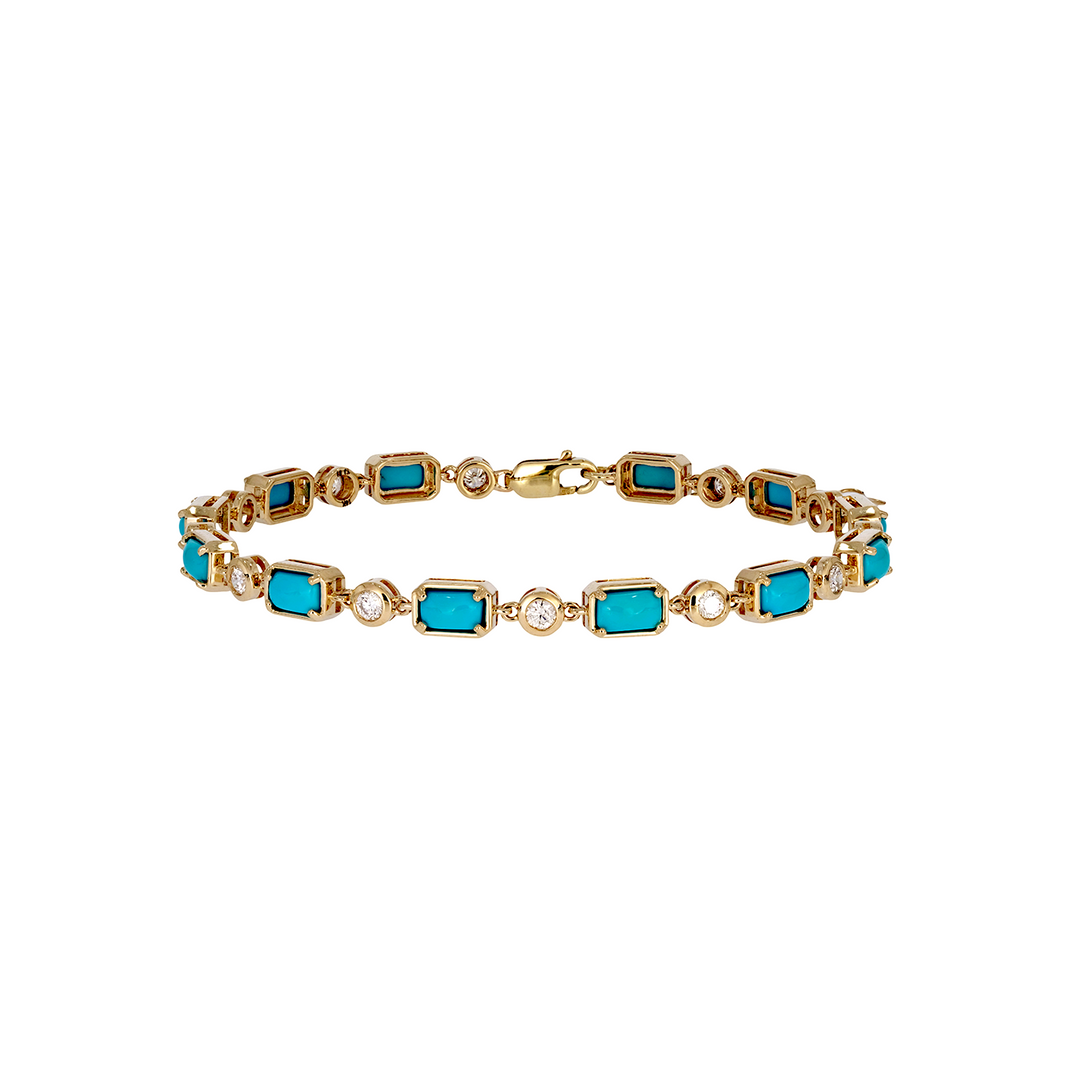 CB964165X3. 14K Solid Gold Diamond and Gemstone Bracelet