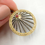 Load image into Gallery viewer, DP686. Diamond Sterling Silver Round Fancy Pendant with Gemstone
