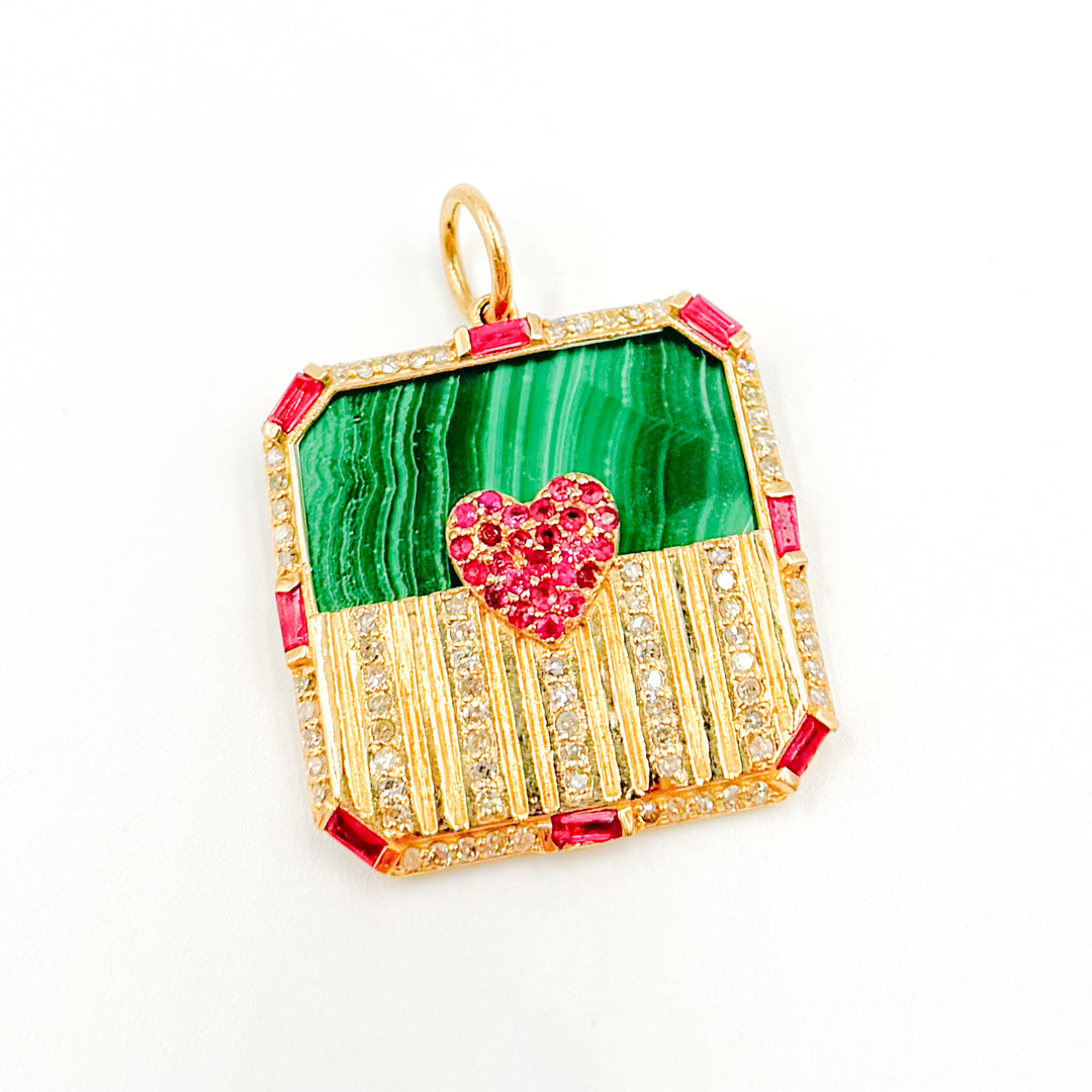 Shop Now 14K Gold Square Heart Pendant