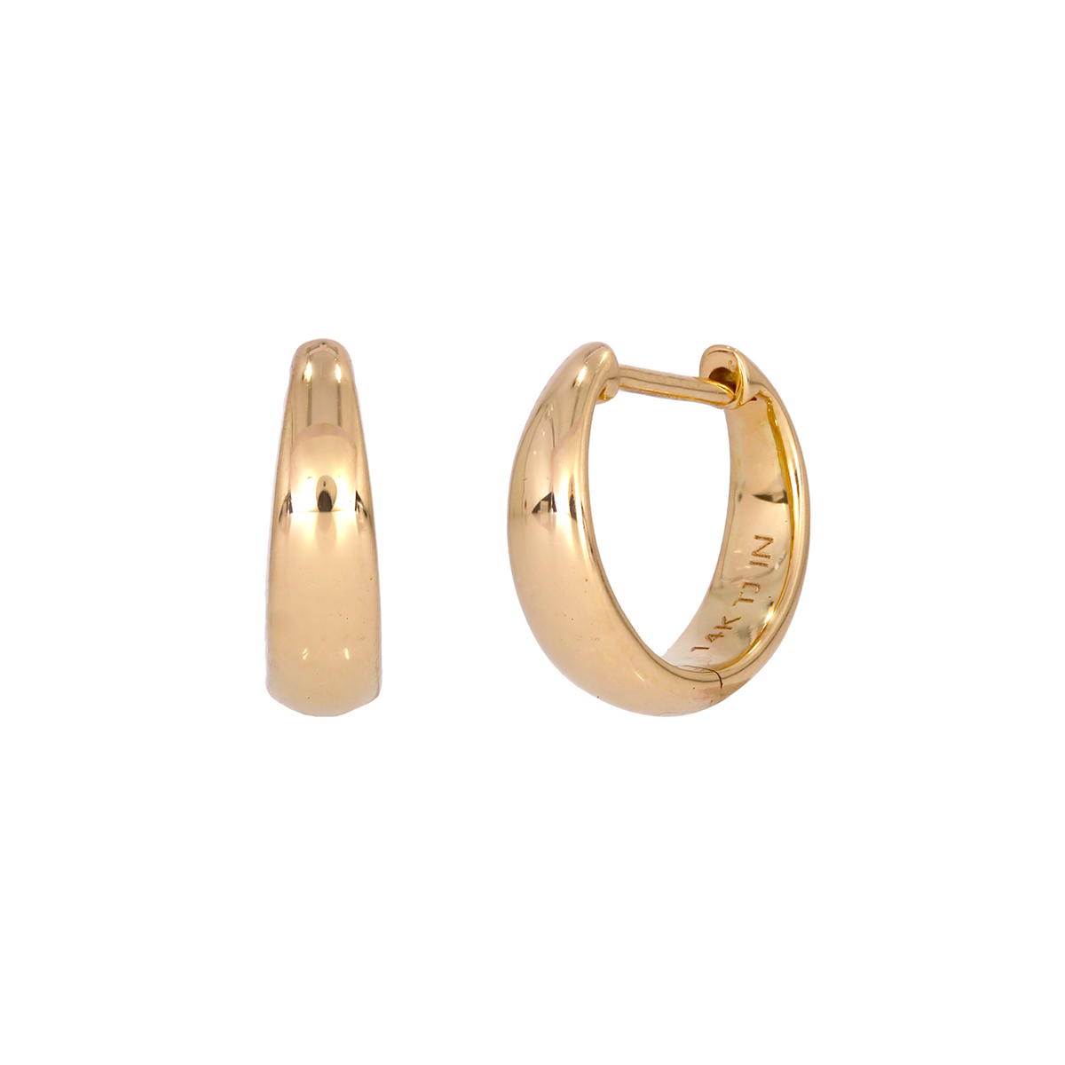 14K Solid Gold Huggies