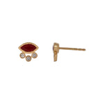 Load image into Gallery viewer, EFB52986. 14K Solid Gold Diamond and Gemstone Fancy Stud Earrings