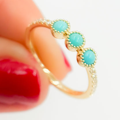 Solid Gold Turquoise Ring