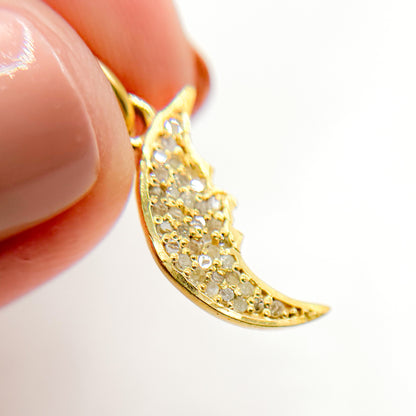 Shop Now Diamond Sterling Silver Moon Charm