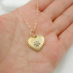 Load image into Gallery viewer, 14k Solid Gold Diamond Heart Charm. GDP486
