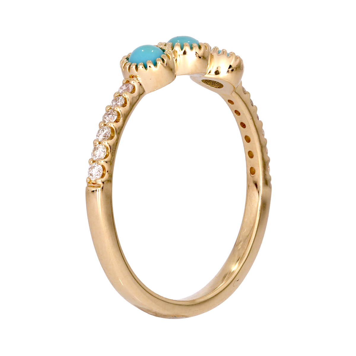 Buy 14K Solid Gold Turquoise Band Ring