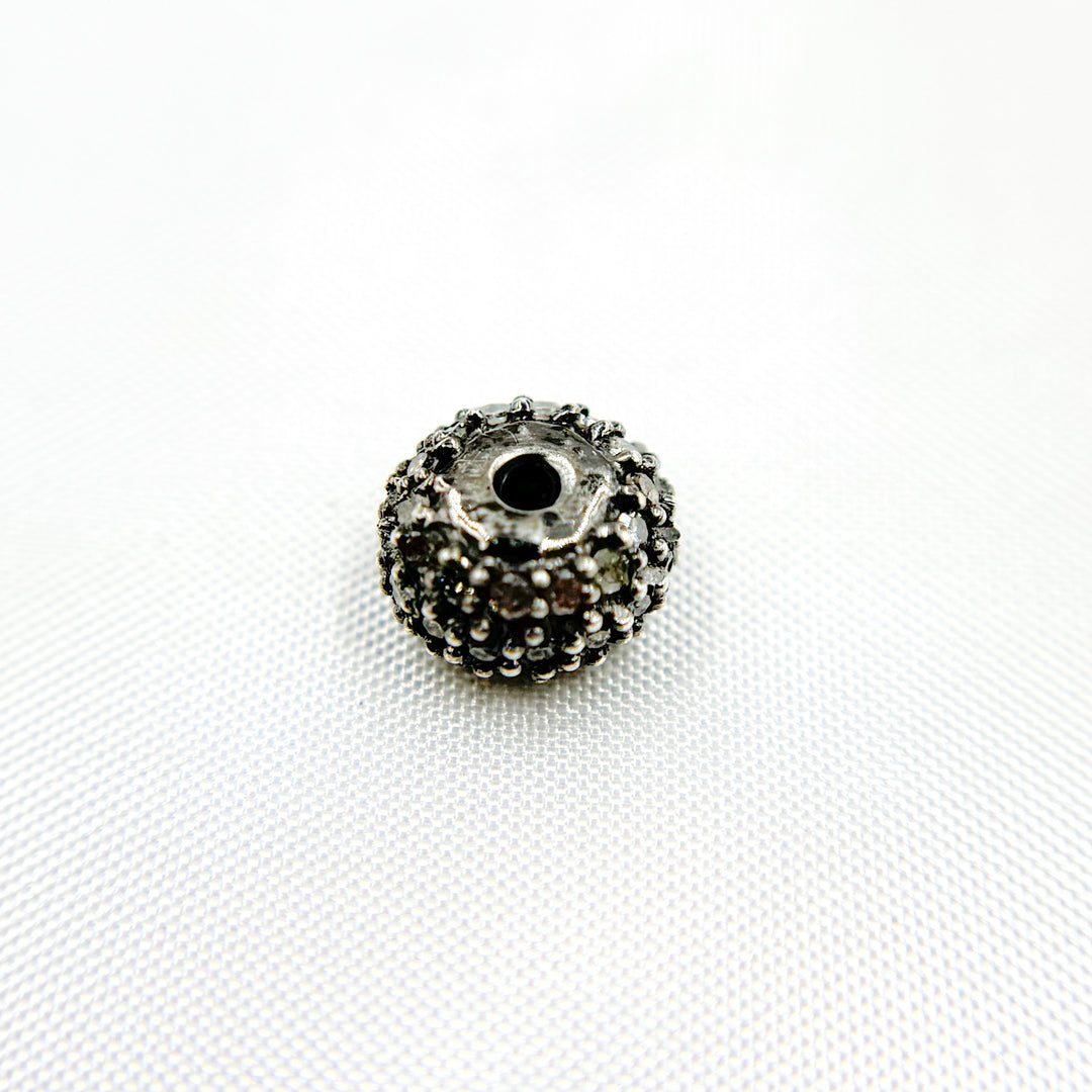 DC829. Diamond Sterling Silver Round Bead