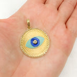 Load image into Gallery viewer, DP639A. Diamond Sterling Silver Round Eye Enamel Pendant with Gemstone
