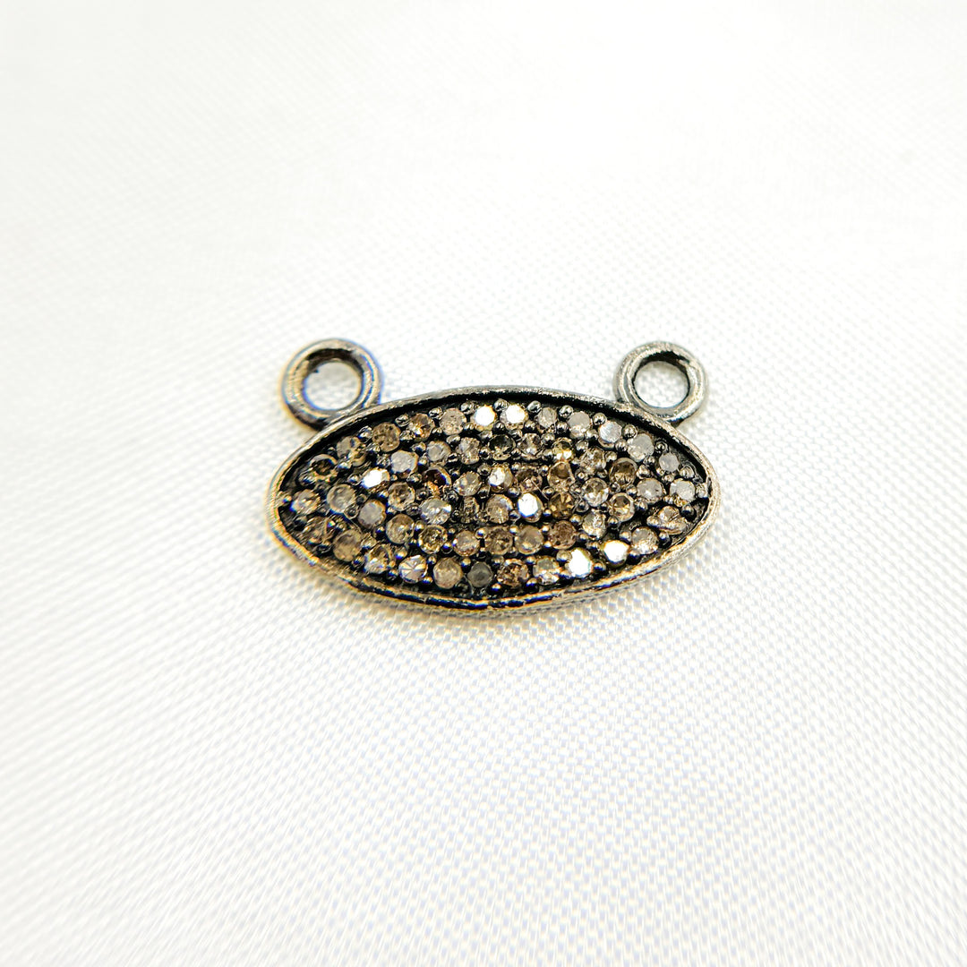 DC927. Diamond Sterling Silver Oval Pendant