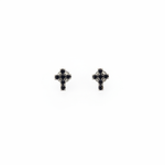 Load image into Gallery viewer, ER427136. 14k Solid Gold Diamond and Gemstone Cross Stud Earrings