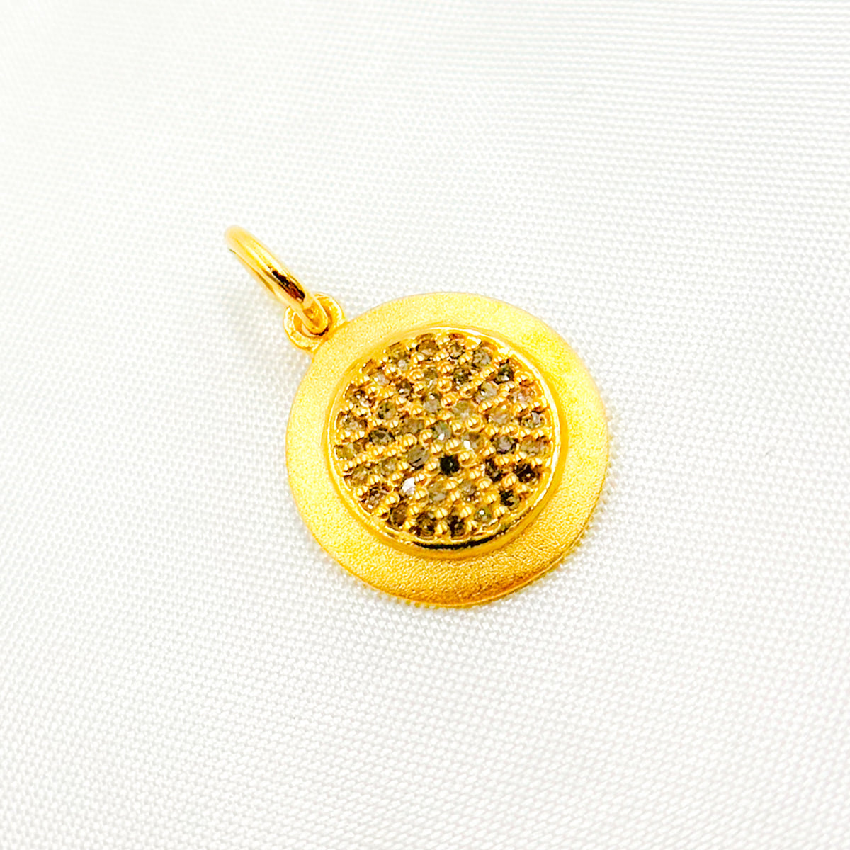 Buy Diamond Sterling Silver Round Charm
